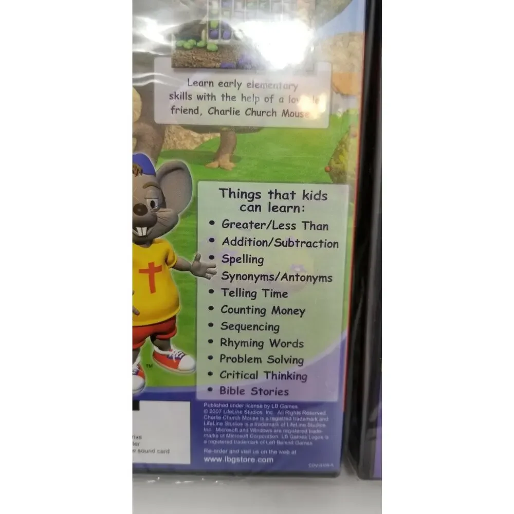 3 VTG Charlie Church Mouse PC CD Games Preschool Kindergarten Elementary NIP